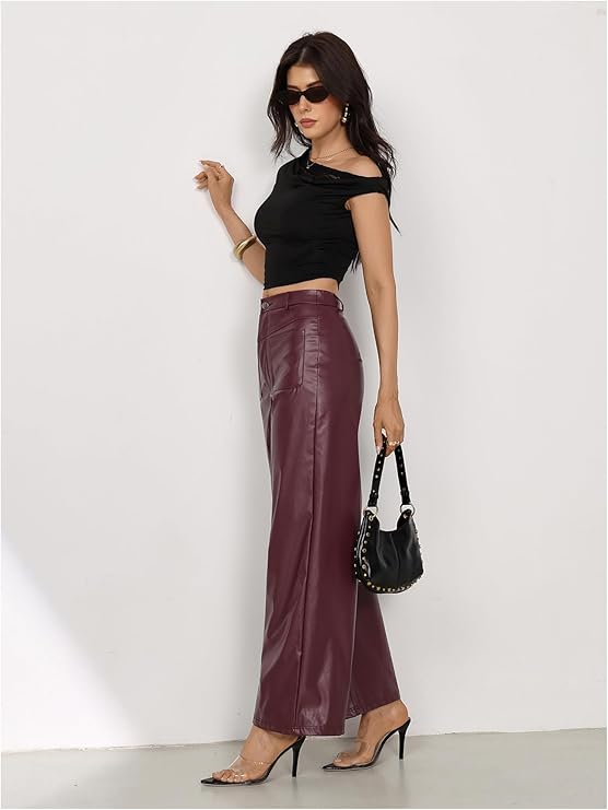 Gulposh Luxe "Cascade Expedition" Wide-Leg Leather Trousers