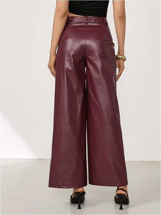 Gulposh Luxe "Cascade Expedition" Wide-Leg Leather Trousers