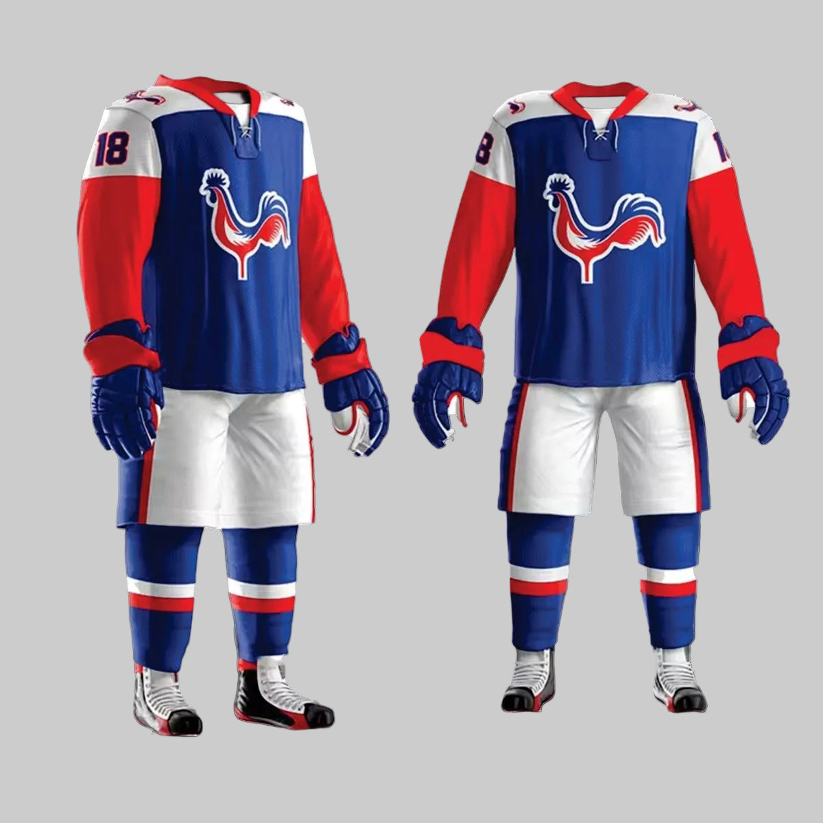 Professional Custom Sublimated Ice Hockey Kit (Jersey, Shells, and Socks)
