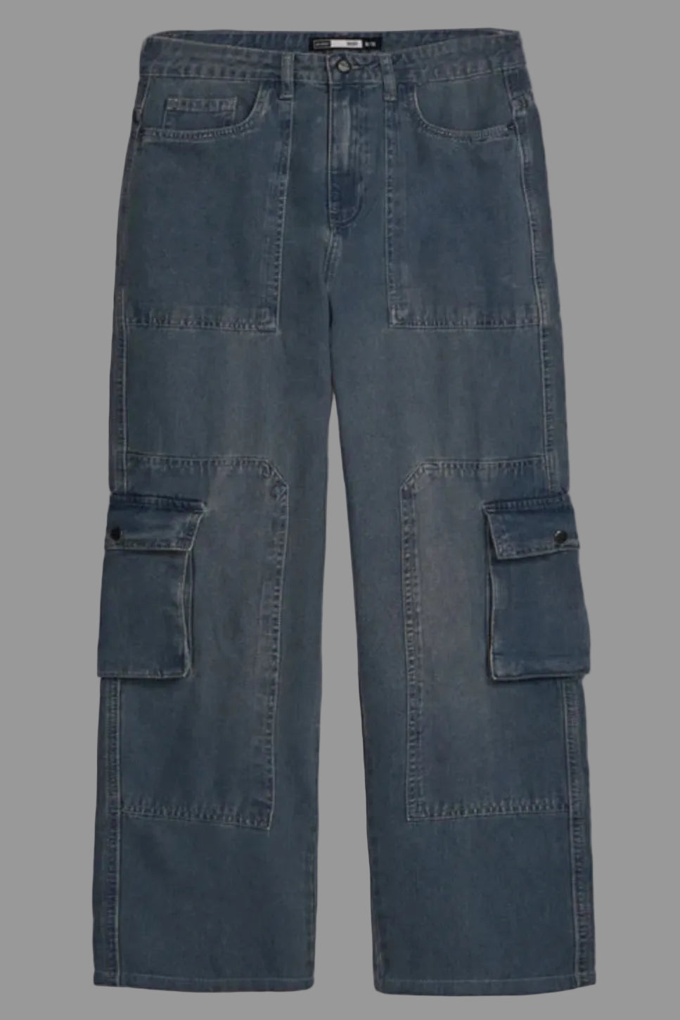 Gulposh Luxe Heritage Denim Cargo Trousers Vintage Blue