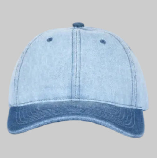 Two-Tone Denim-Wash Cap