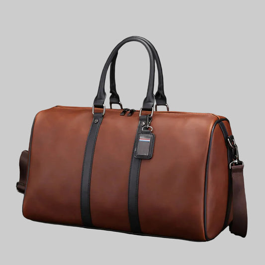 Heritage Dual-Tone Classic Leather Weekender (with Trolley Sleeve)