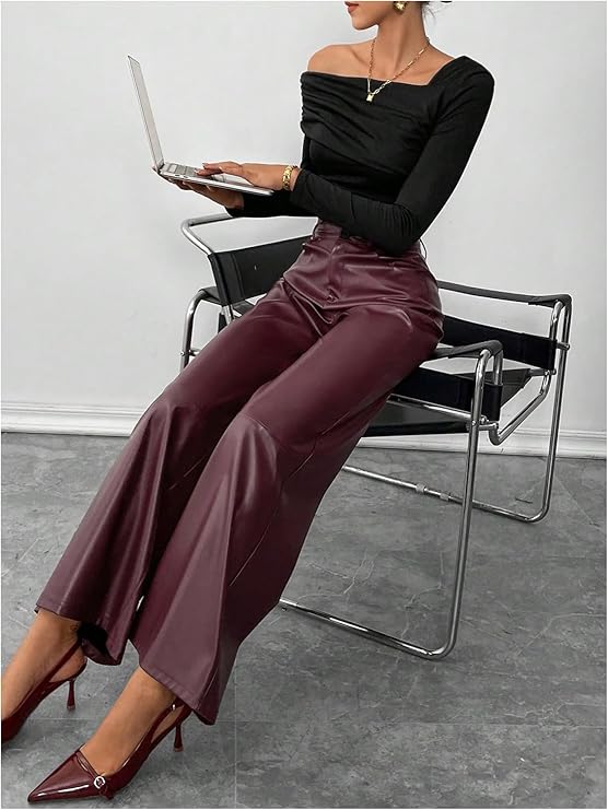 Gulposh Luxe "Cascade Expedition" Wide-Leg Leather Trousers