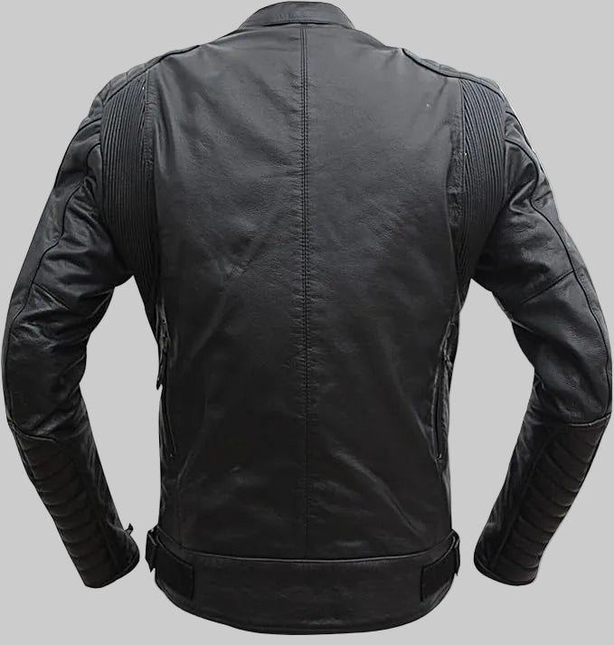 Men's "Stealth-Rider" Tactical Padded Biker Leather Jacket