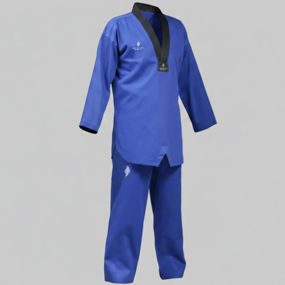 Custom Colored V-Neck Taekwondo Dobok (Royal Blue Set)