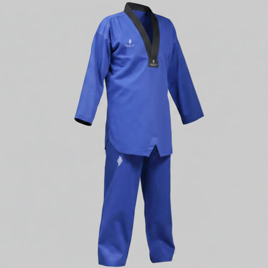 Custom Colored V-Neck Taekwondo Dobok (Royal Blue Set)