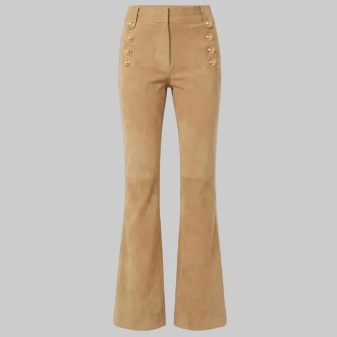 Gulposh Luxe "Heritage Sailor" Suede Flare Pants