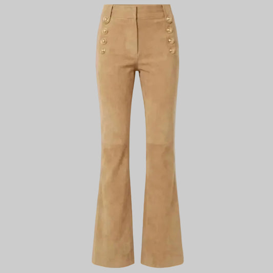Gulposh Luxe "Heritage Sailor" Suede Flare Pants