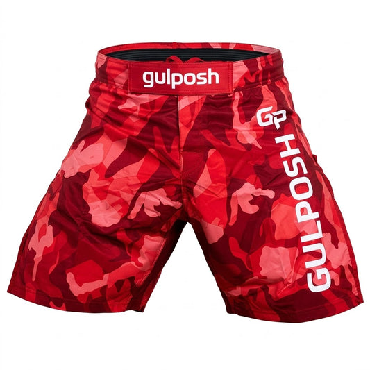 Gulposh Pro Combat MMA Shorts (Crimson Red Camo Edition).