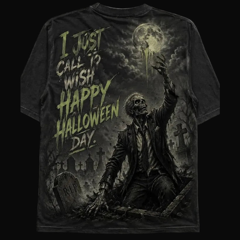 Halloween Grave Riser Oversized Graphic Tee