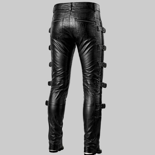 Premium Motorcycle Leather Riding Pants with Protective Padding