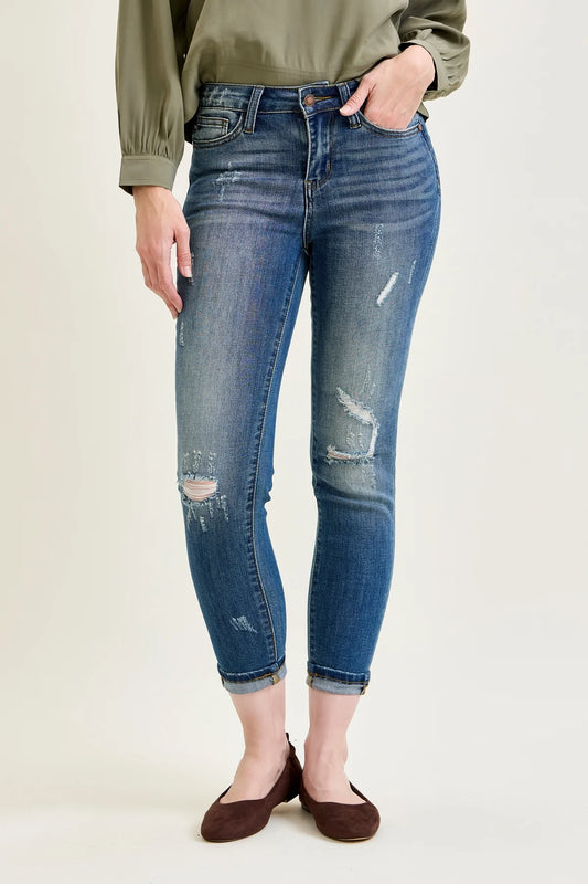 Gulposh Luxe "Heritage Horizon" Distressed Skinny Jeans