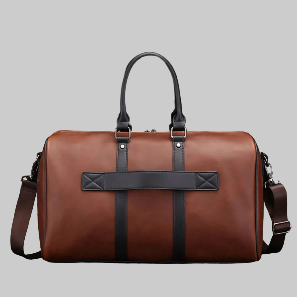 Heritage Dual-Tone Classic Leather Weekender (with Trolley Sleeve)