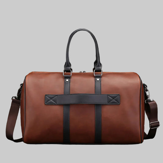 Heritage Dual-Tone Classic Leather Weekender (with Trolley Sleeve)