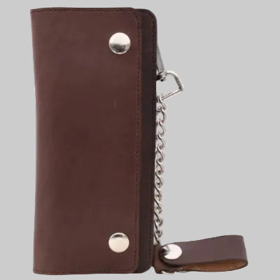 GULPOSH Genuine Leather Classic Biker Chain Wallet