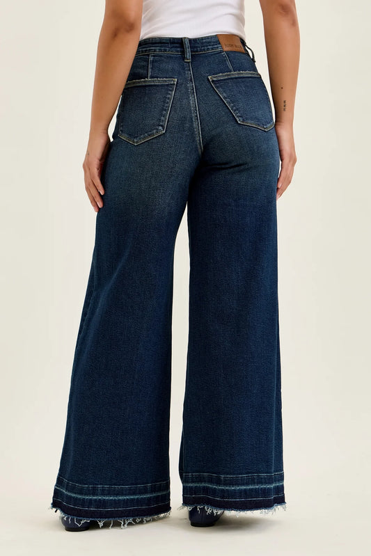 Gulposh Luxe "Maritime" Wide-Leg Denim Trousers