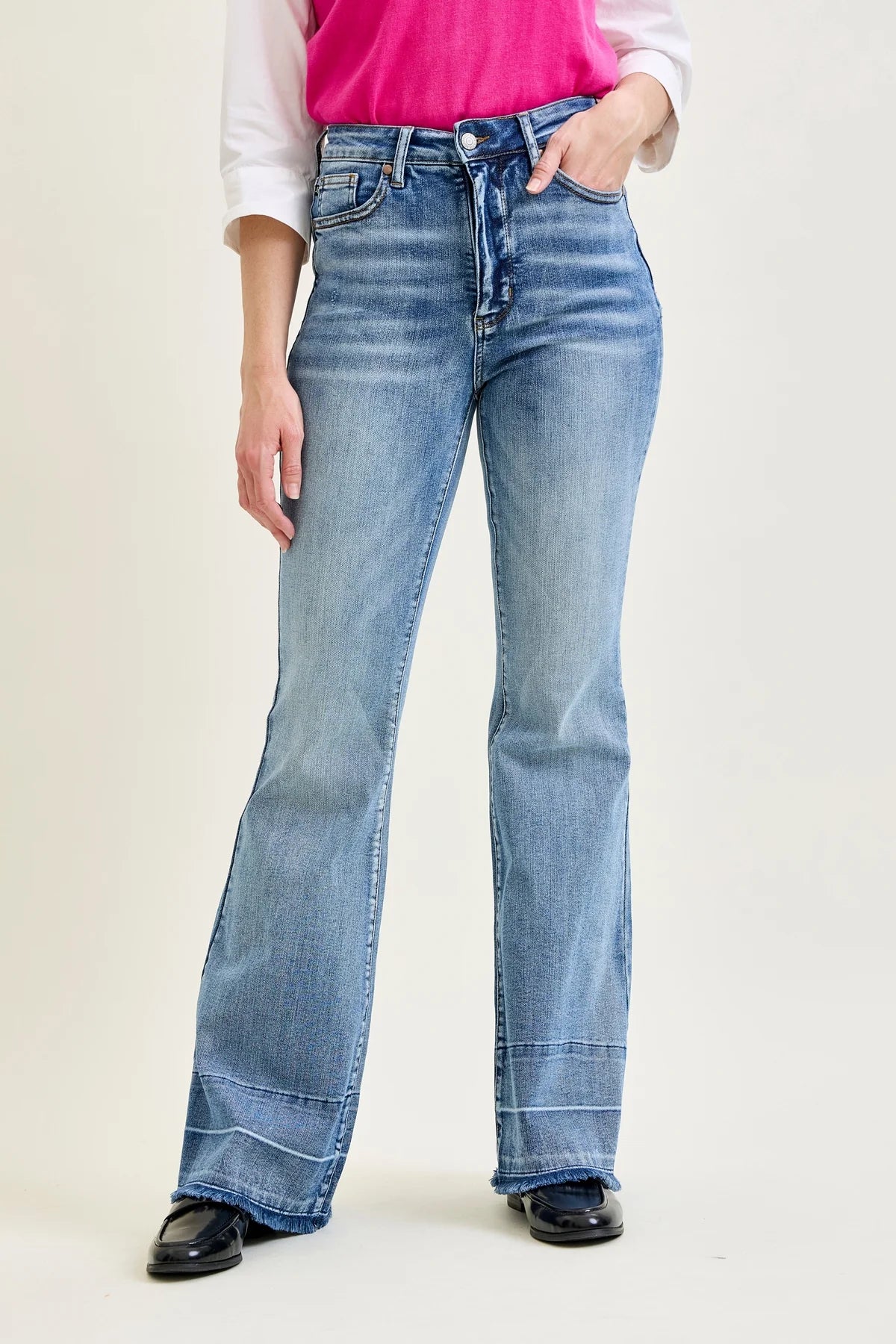 Gulposh Luxe "Retro Horizon" Paneled Flare Jeans