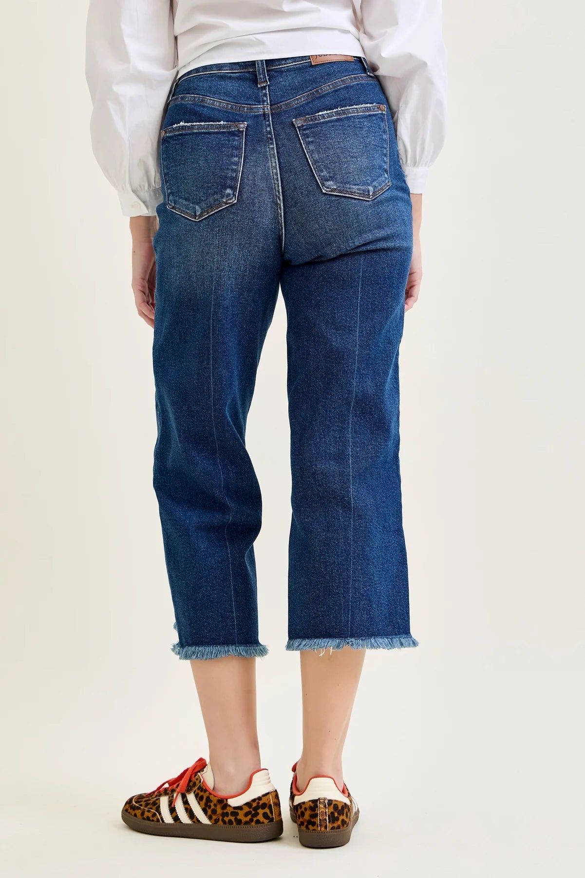 Gulposh Luxe "High-Button" Raw-Hem Crop Jeans