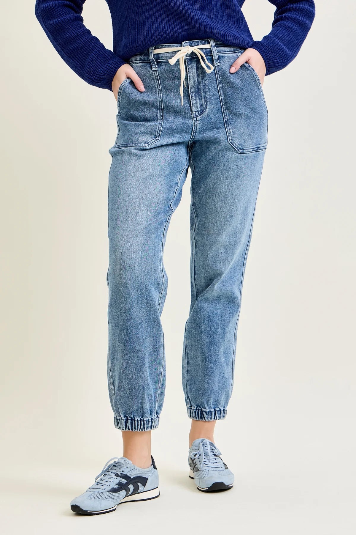 Gulposh Luxe "Utility Jogger" Drawstring Denim Trousers