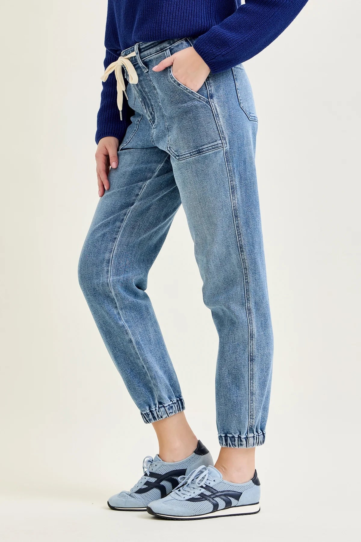 Gulposh Luxe "Utility Jogger" Drawstring Denim Trousers