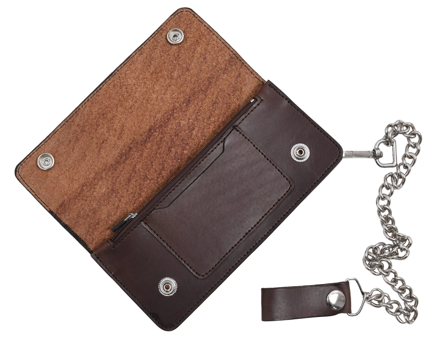 GULPOSH Genuine Leather Classic Biker Chain Wallet