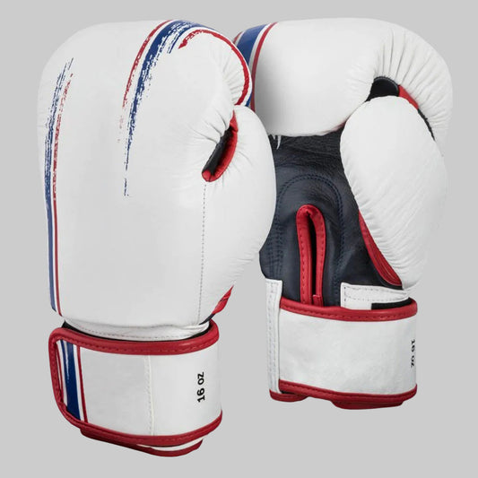 Gulposh Pro-Series "Gladiator" Sparring & Training Gloves (Tri-Color White Edition)