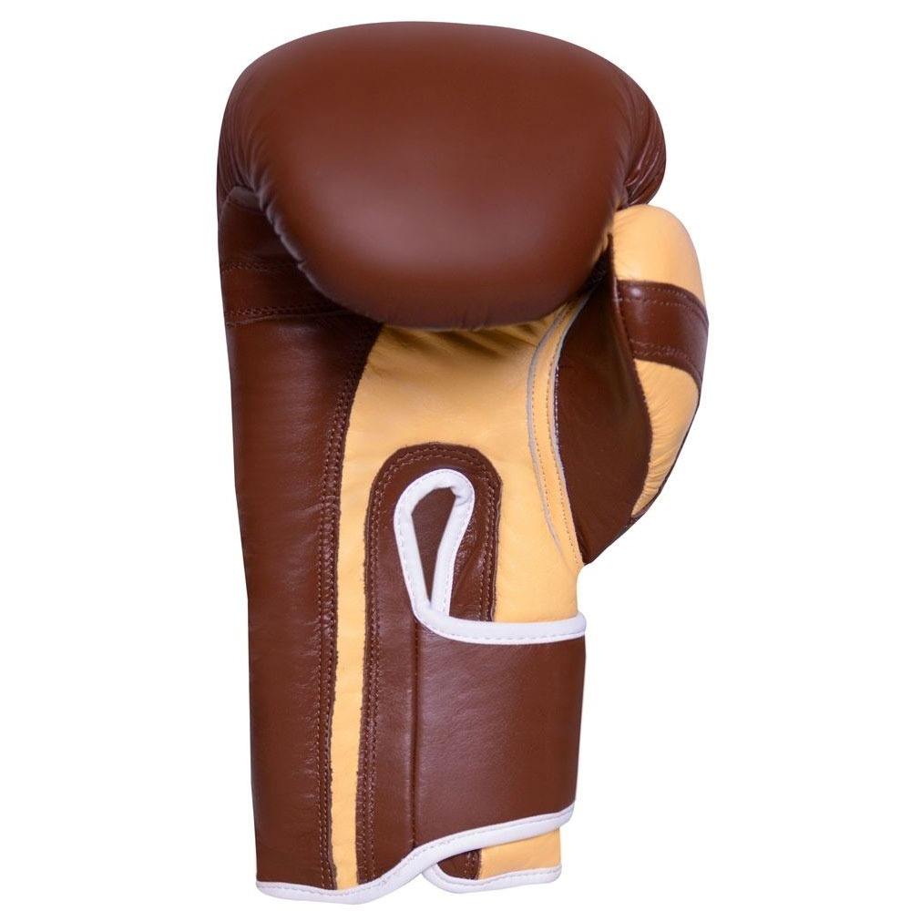 Heritage-Series "Retro-Wave" Hook-and-Loop Training Gloves (Tan, Walnut & Cream Multi-Panel Edition)