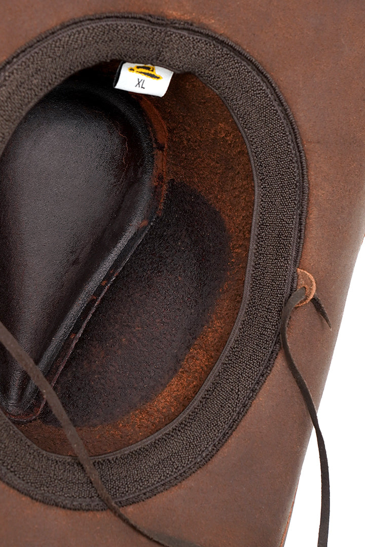 Gulposh Foundry Western Maverick Leather Cowboy Hat (Weathered Brown Edition)