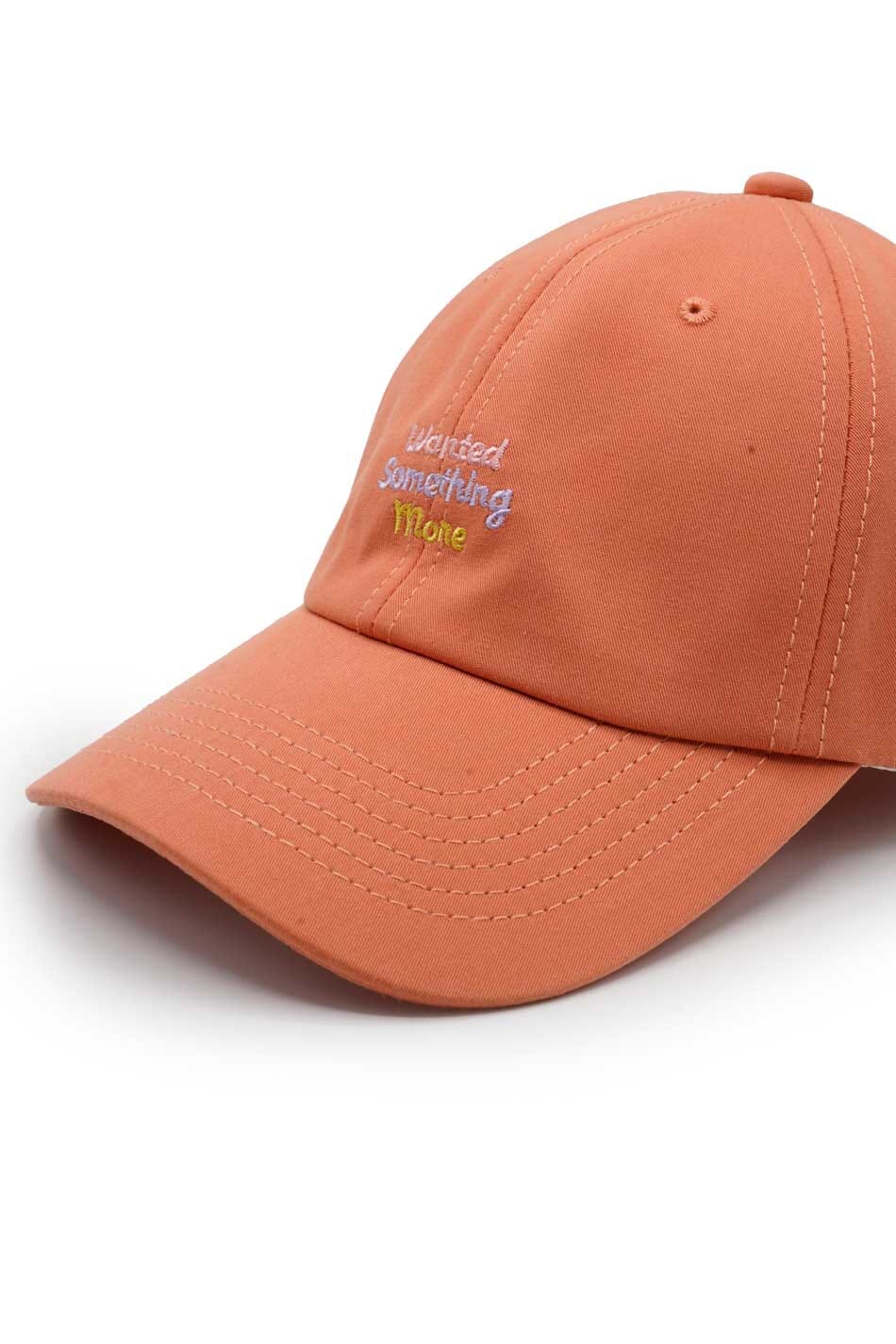 Slogan Embroidered Peach Cap