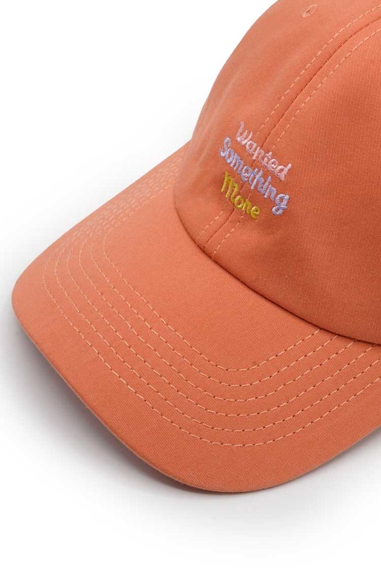 Slogan Embroidered Peach Cap