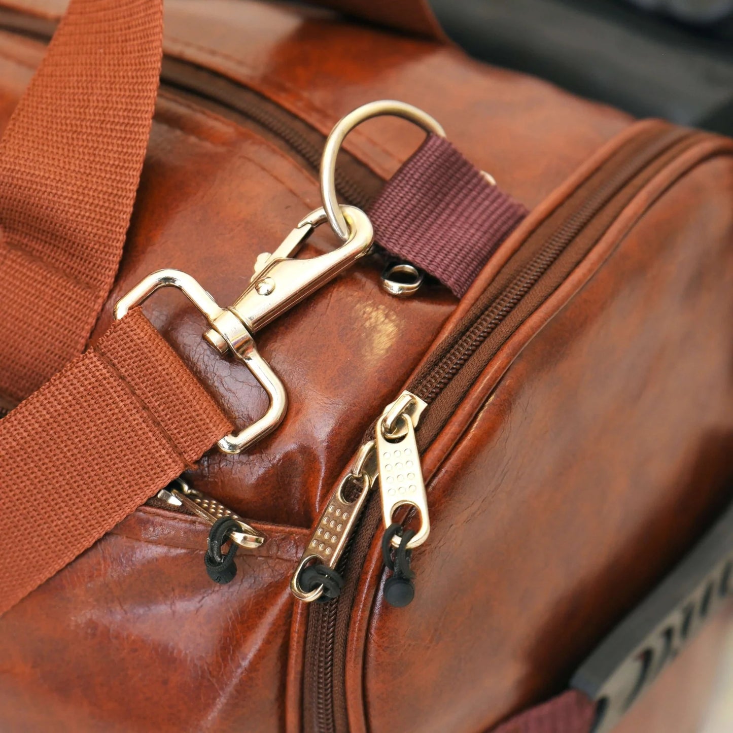 Vintage Leather Travel Duffle Bag