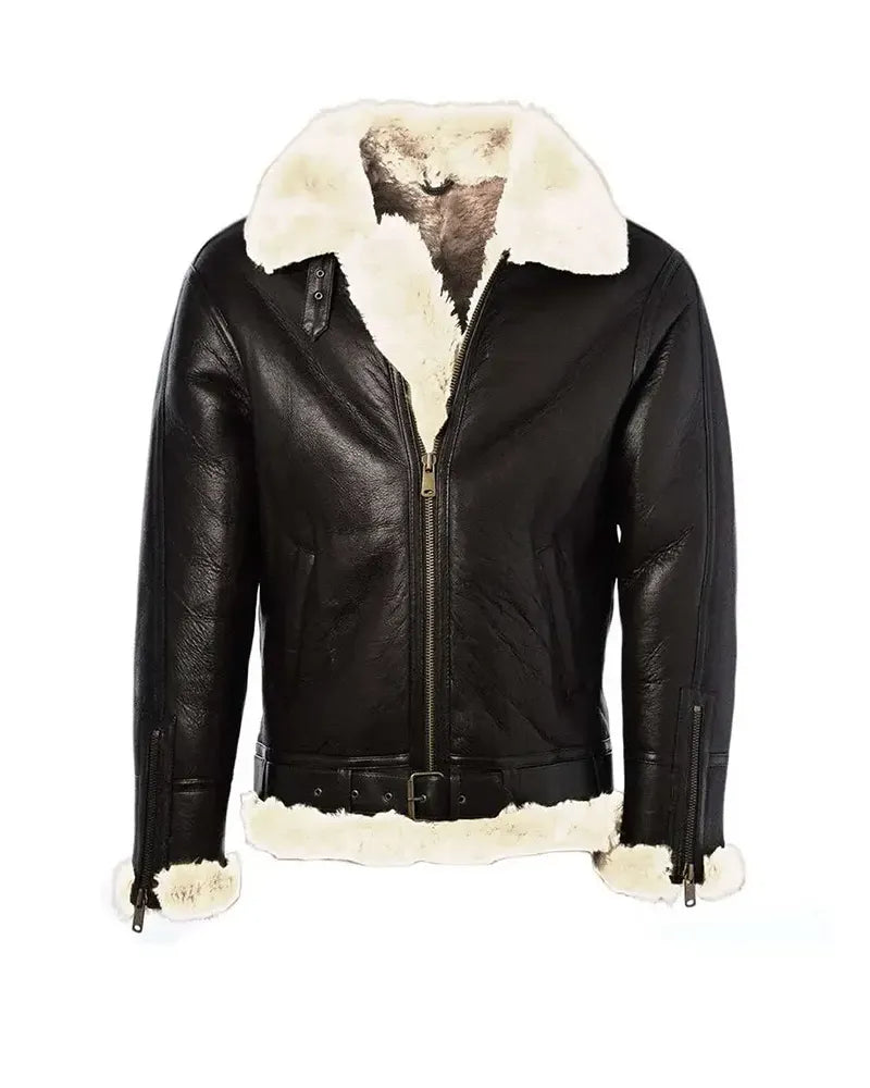 Fur Aviator Pilot Bomber Jacket.