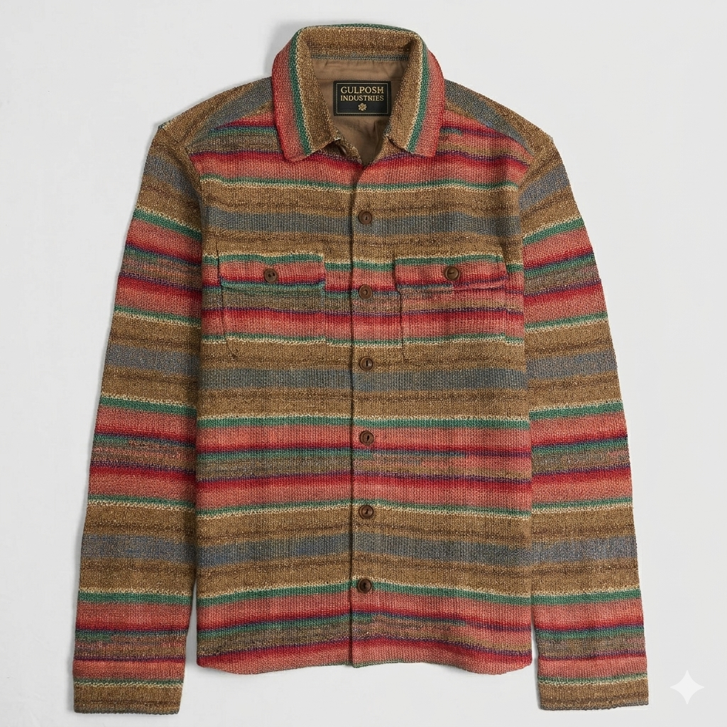 Multi-Striped Woven Overshirt