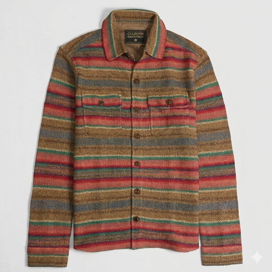 Multi-Striped Woven Overshirt