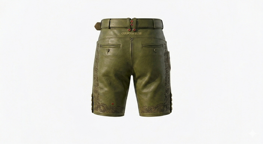 Heritage Embroidered Leather Lederhosen Shorts