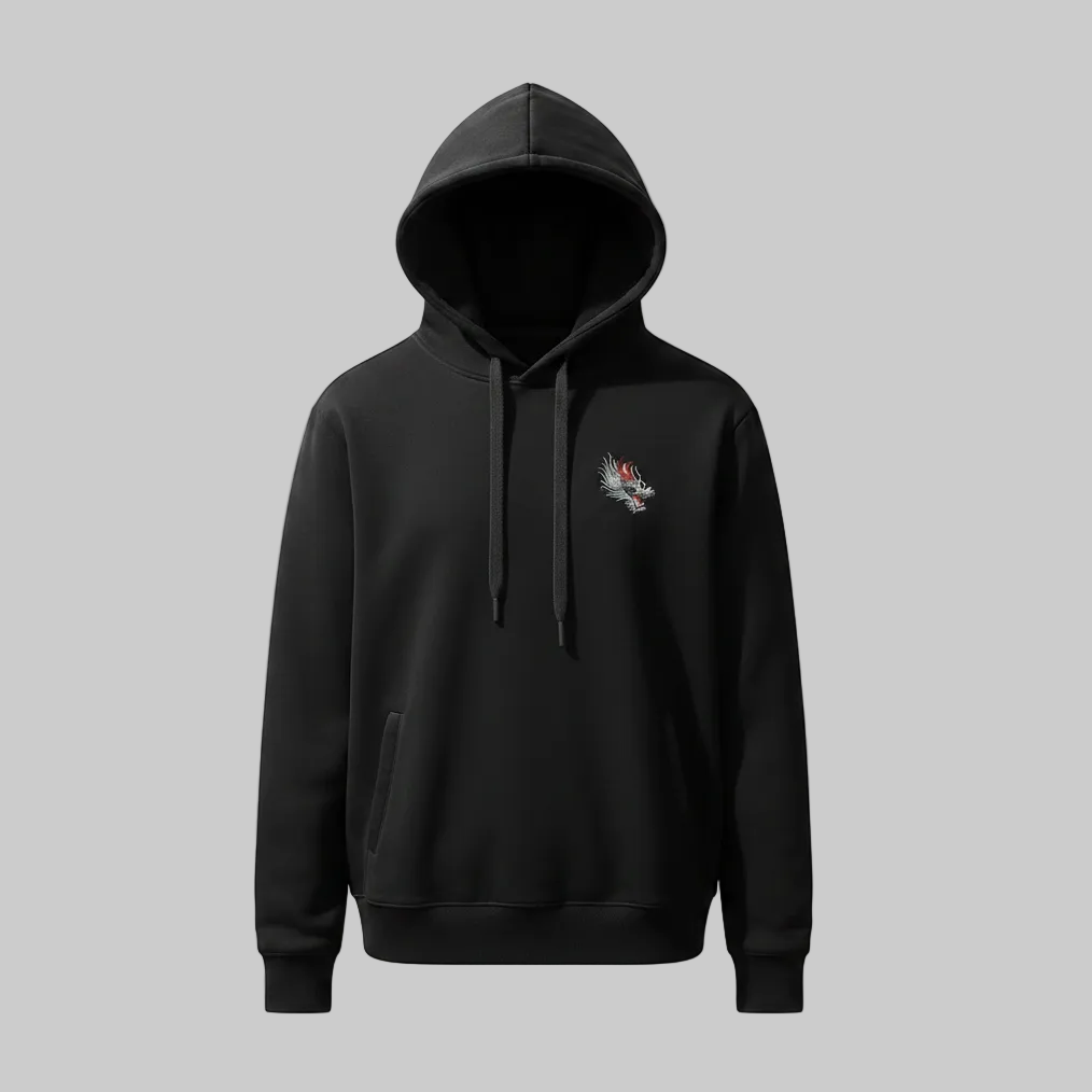 Mythic Dragon Embroidered Oversized Hoodie