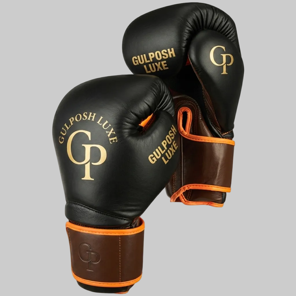 Gulposh Luxe "Striker-Elite" Hook-and-Loop Training Gloves (Black, Espresso & Amber)