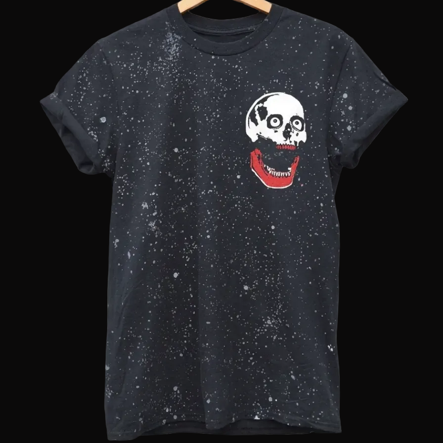 Gulposh Industries "Screaming Skull" Bleach Splatter Graphic Tee