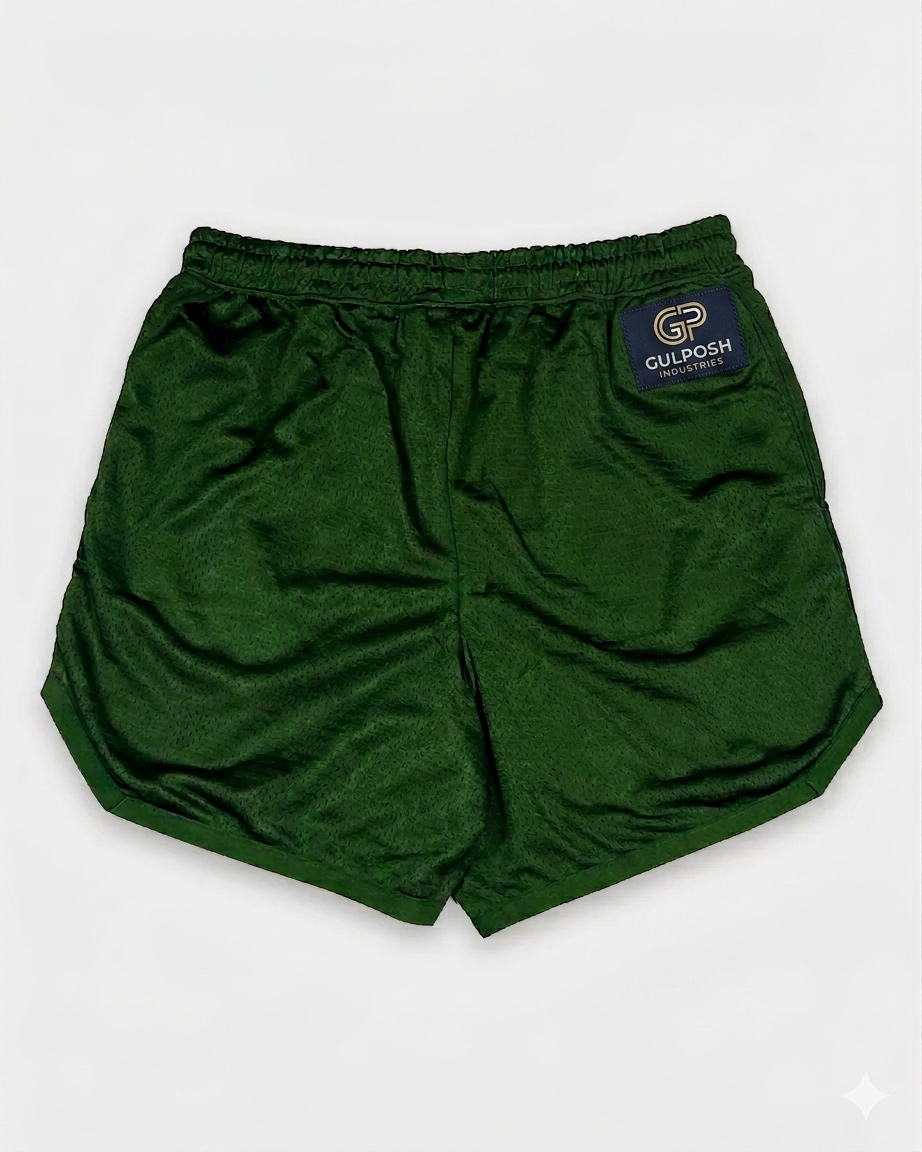 Gulposh Forest Green Mesh Basketball Shorts