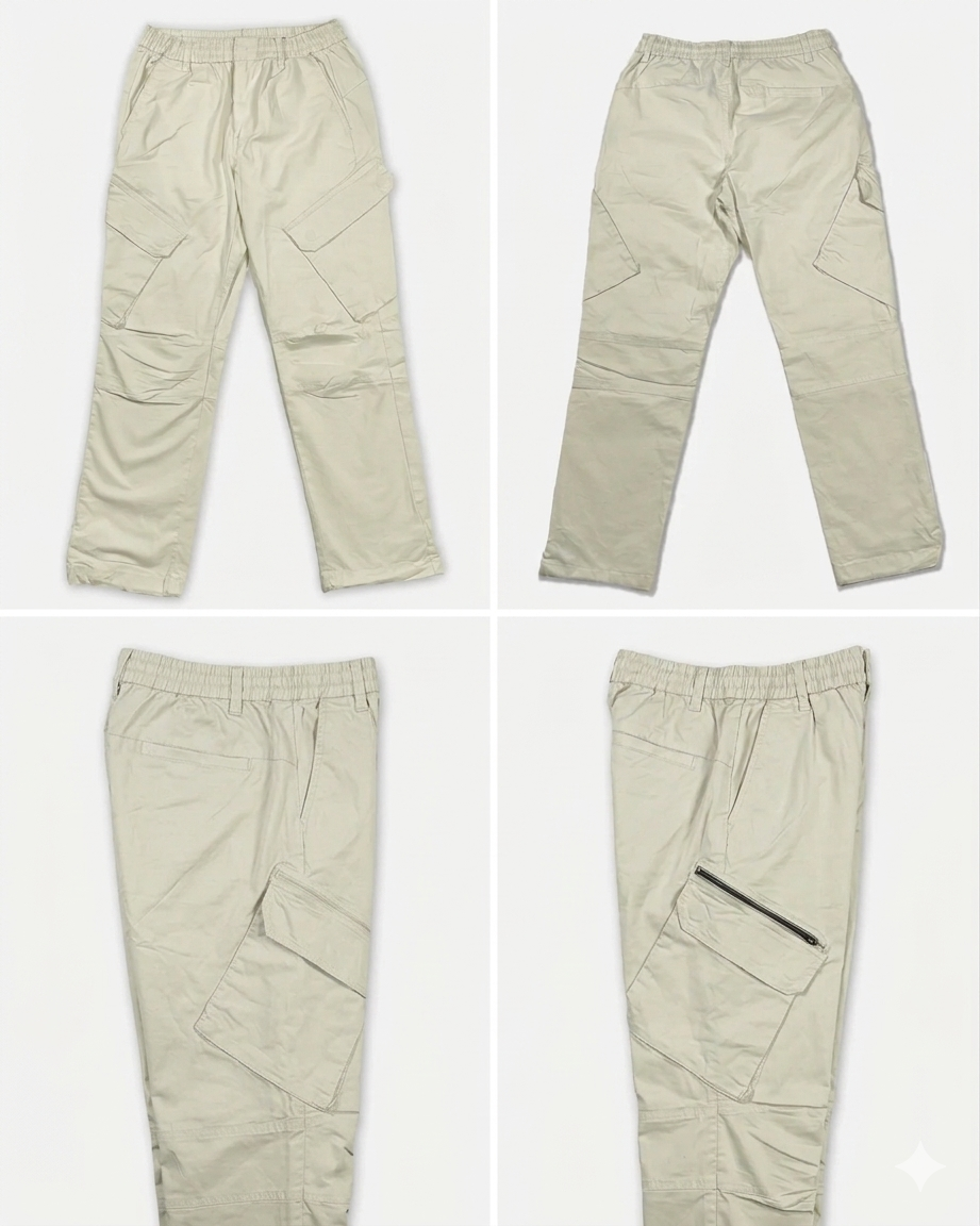 Gulposh Luxe Elite Multi-Pocket Cargo Trousers