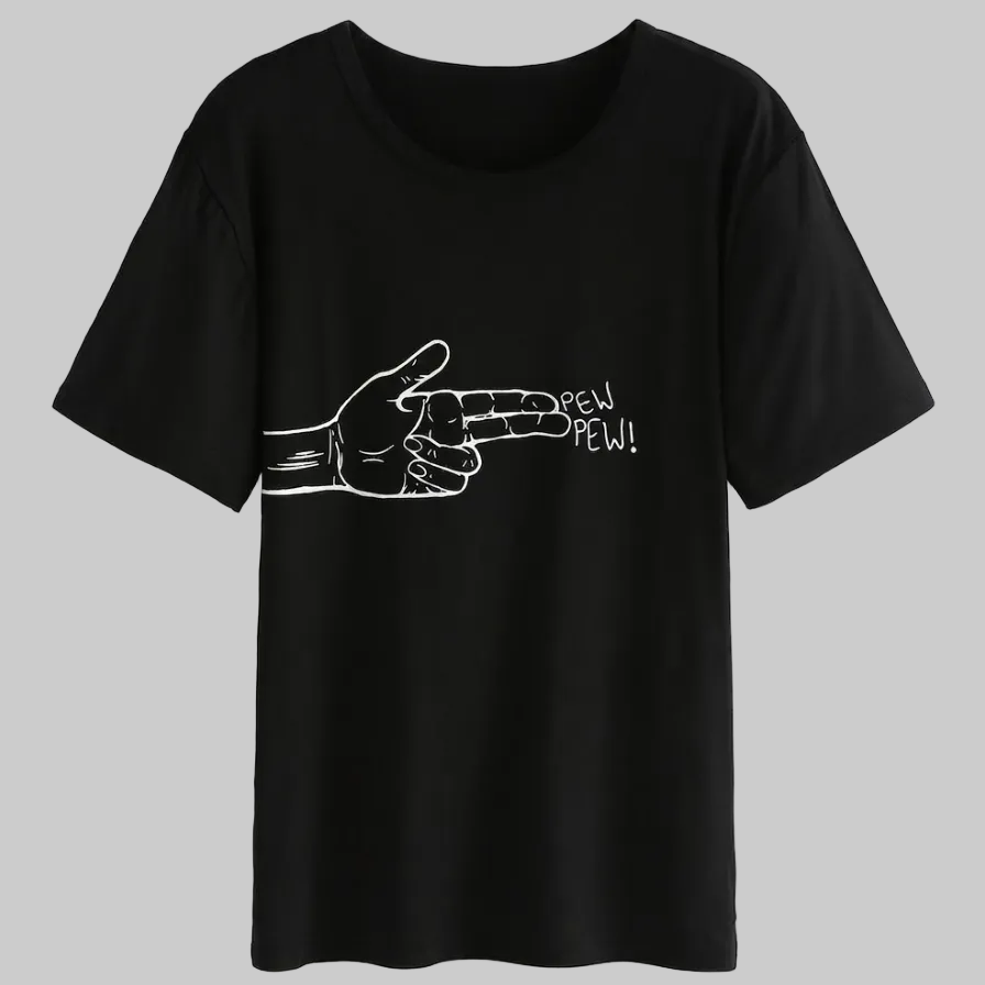 Gulposh Industries "Pew Pew" Hand Sign Graphic Tee