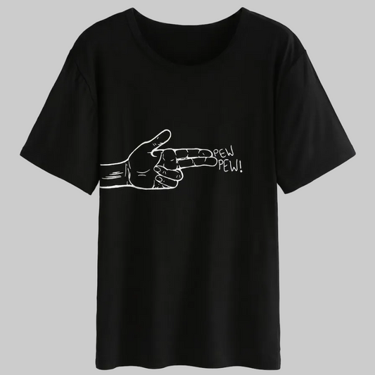 Gulposh Industries "Pew Pew" Hand Sign Graphic Tee