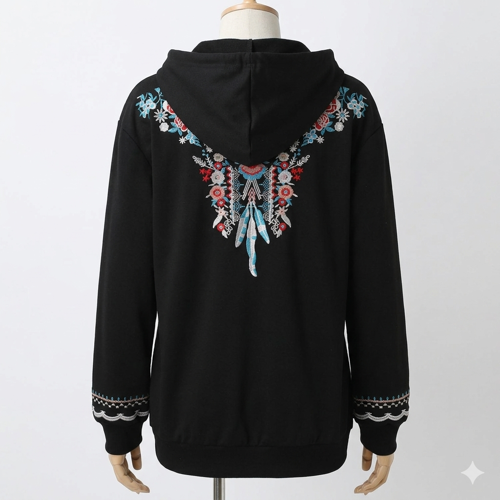 Artisan Bohemian Embroidered Hoodie
