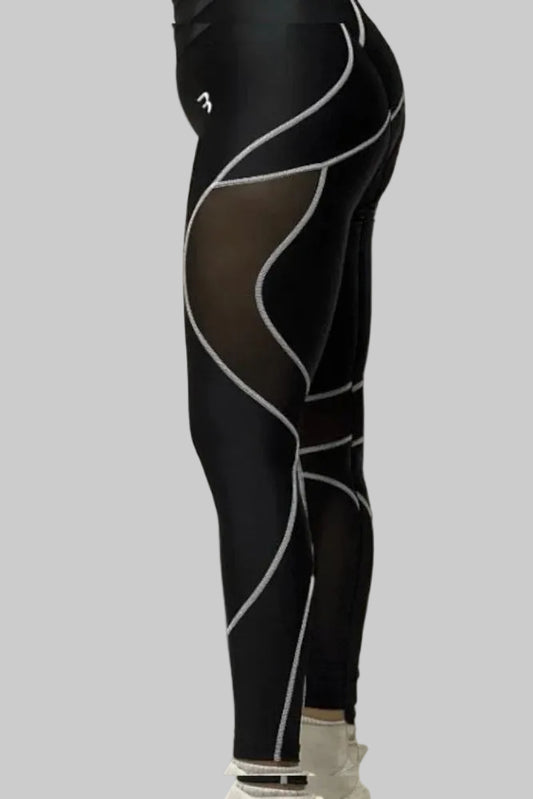 Gulposh Luxe "Cascade Mesh" Panel Fitness Leggings
