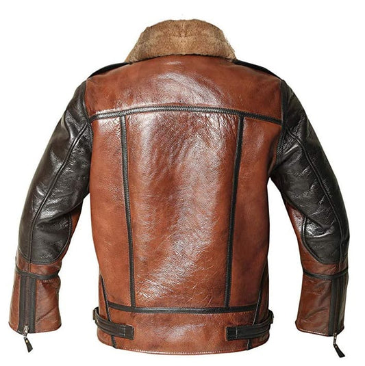 B3 Bomber Aviator Distressed Leather Jacket.