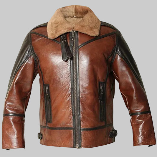 B3 Bomber Aviator Distressed Leather Jacket.
