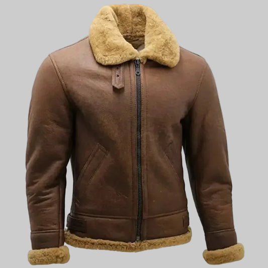 Men's B3 Shearling Flying Aviator Jacket (Classic Brown)