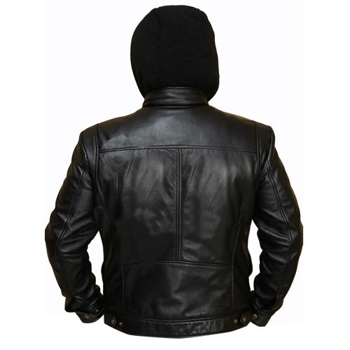 Men's "Shadow-Field" Hooded Tactical Leather Jacket
