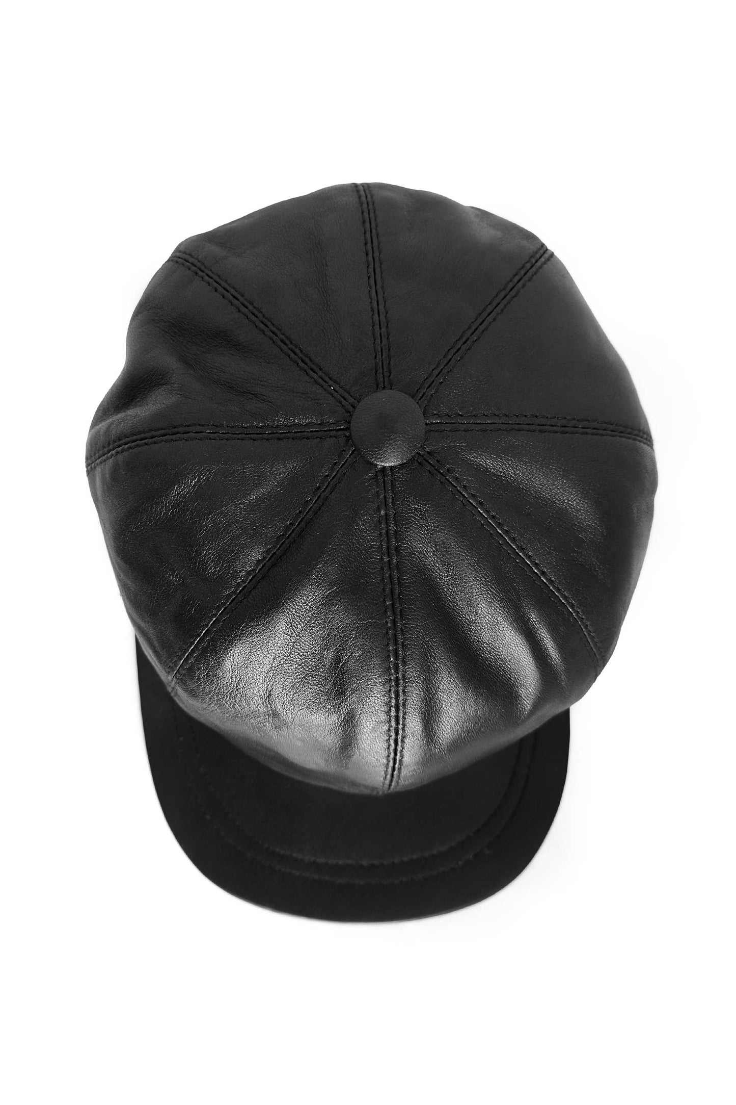Gulposh Heritage Classic Leather Newsboy Baker Boy Cap (Black Edition)