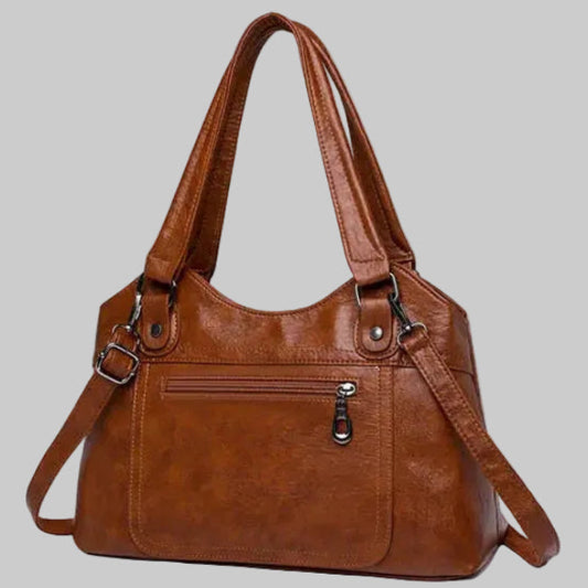 Classic Women's Shoulder Handbag with Detachable Crossbody Strap.